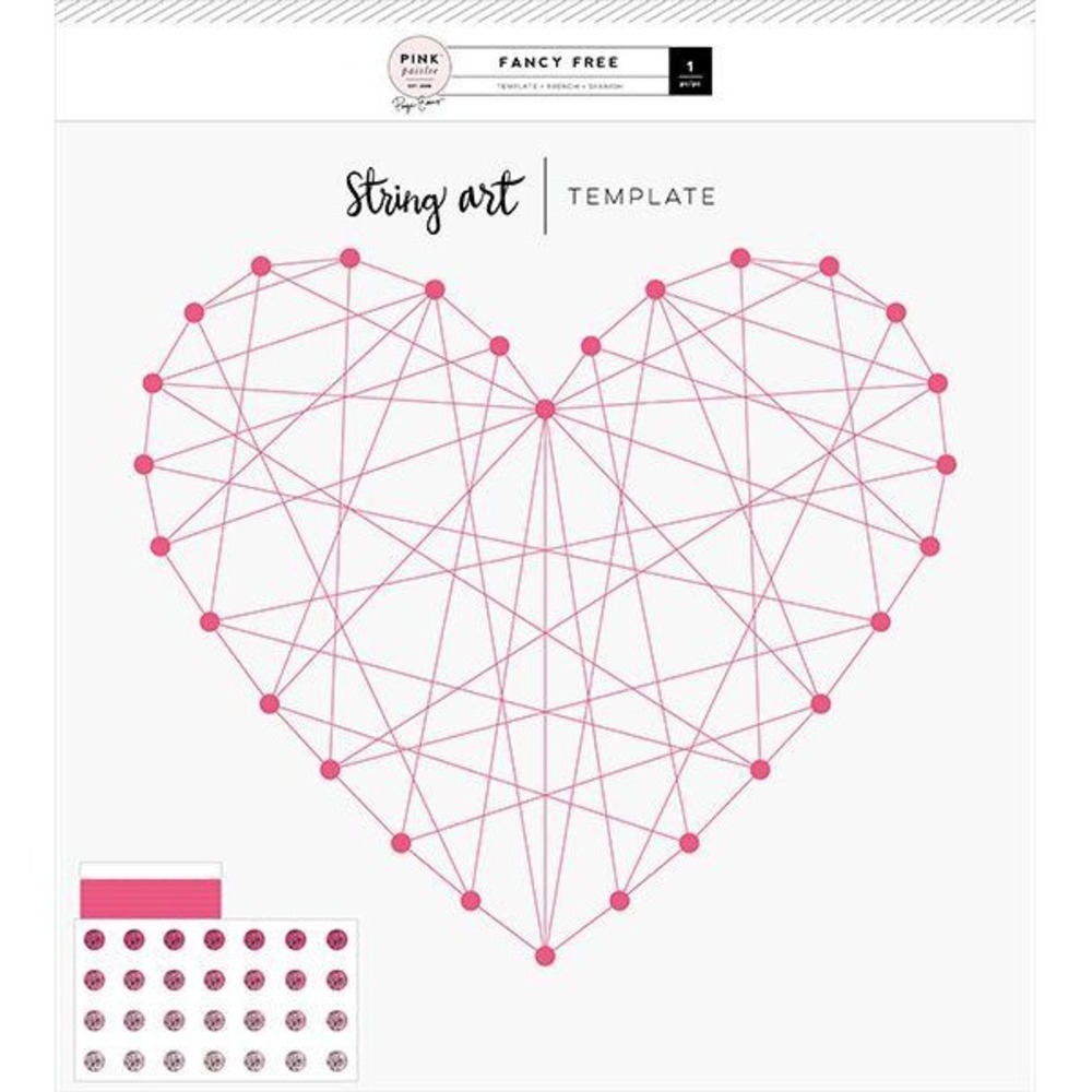 Pink Paislee Fancy Free Paige Evans String Art Kit Heart Template Jewel Brad NEW